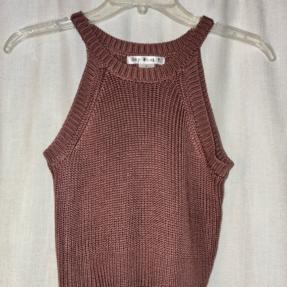 Say What? Mauve Knit Tank Top